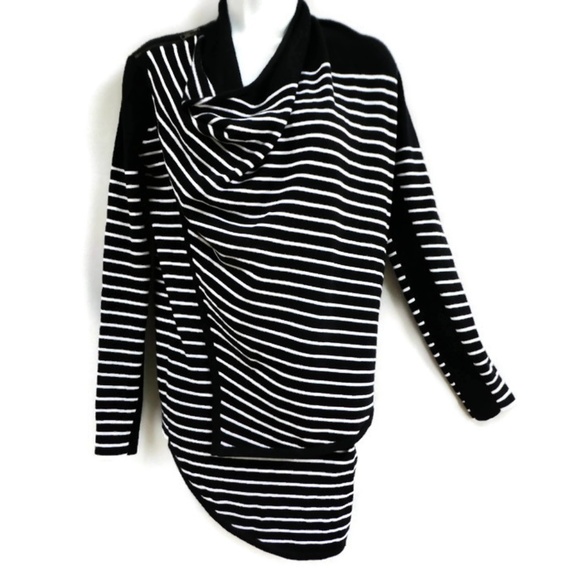 All Saints Sweaters - All Saints Cardigan Asymmetric Drina Striped Wool
